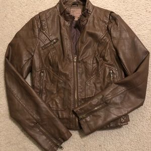 Brown faux leather jacket